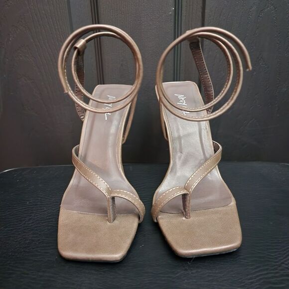 Nasty Gal Square Toe Wrap Around Stiletto Heels - Picture 6 of 14